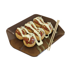 3d stylized takoyaki illustration
