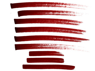 Abstract red marker strokes illustration collection. Alcohol brush pen сherry colour stroke stripe, copy space text, hand drawn, colorful marker paints. Grunge banner paints strokes design element.