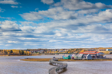 Canada, New Brunswick, Northumberland Strait, Bouctouche. Le Pays de la Sagouine, reconstructed...