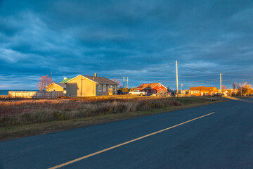 Fototapeta na wymiar Canada, New Brunswick, Caraquet. Sunset light.
