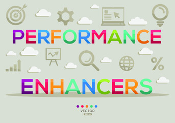 Creative (performance enhancers) Banner Word with Icon ,Vector illustration.