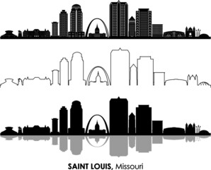 Saint LOUIS Missouri SKYLINE City Silhouette
 - obrazy, fototapety, plakaty