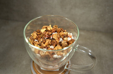 Dried fruit tea with sweet sugar snowflakes 