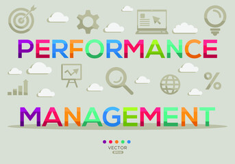 Creative (performance management) Banner Word with Icon ,Vector illustration.
