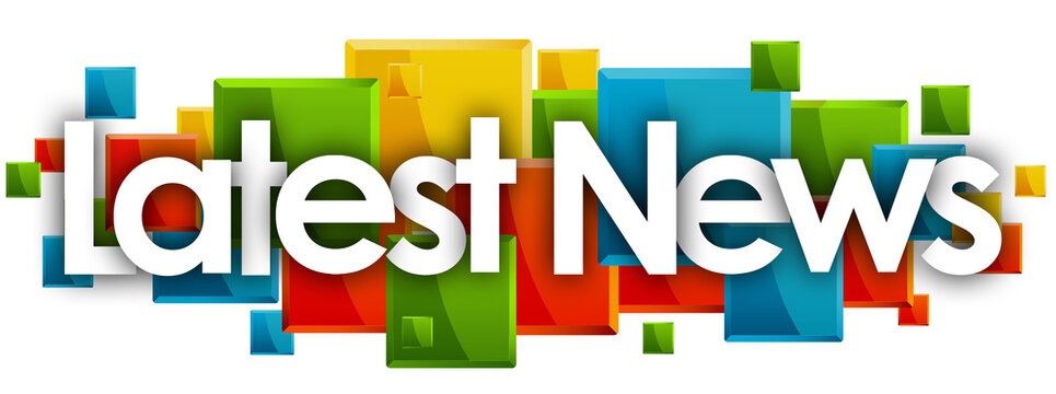 latest news in colored rectangles background