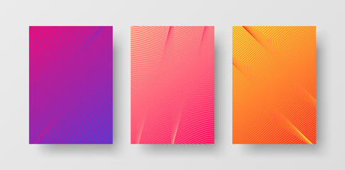 Set of Futuristic Abstract Background Wallpapers with Geometric Line Design. Modern Background Template for Banner, Brochure, Identity, Branding etc. Bright Backgrounds with Optical Illusion Lines - obrazy, fototapety, plakaty