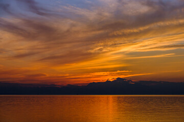 Fototapeta premium sunset over the river