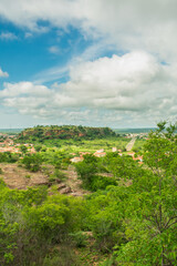 Caatinga forest and a view of Oeiras, Piaui in Northeast Brazil