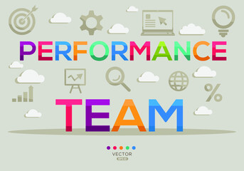 Creative (performance team) Banner Word with Icon ,Vector illustration.
