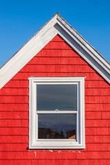 Canada, Nova Scotia, Peggy's Cove. Close-up of red house.