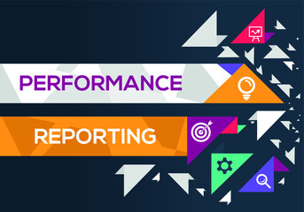 Creative (performance reporting) Banner Word with Icon ,Vector illustration.
