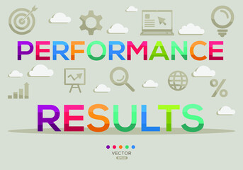 Creative (performance results) Banner Word with Icon ,Vector illustration.