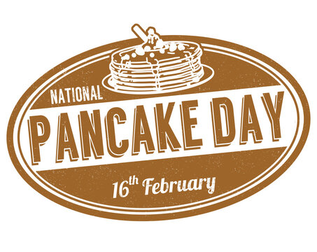 National pancake day grunge rubber stamp