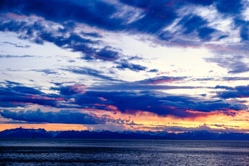 sunset in the mountains