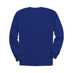 This Back View Artistic Long Sleeves T Shirt Mockup In Deep Ultramarine Color, can help you to...