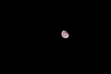 Photo of moon in night sky.