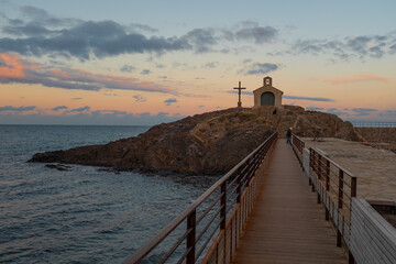 Chapelle Saint-Vincent of Collioure at sunset