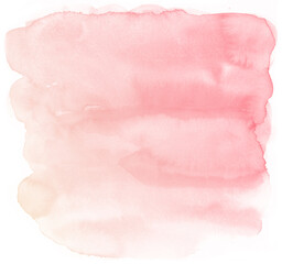 isolated spot of pink color painted with watercolor