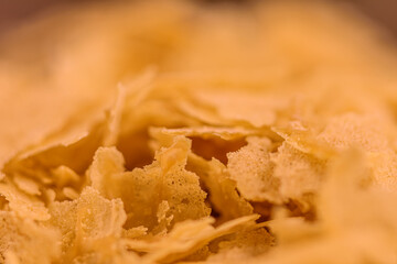 Macro shot of corn flakes.