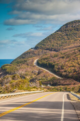 Canada, Nova Scotia, Cabot Trail. Cheticamp, Cape Breton Highlands National Park, coastal highway 6.