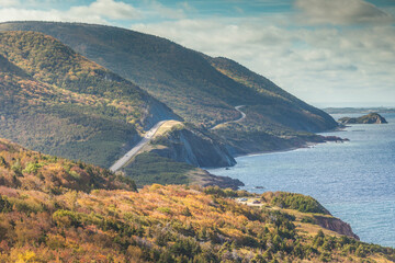 Canada, Nova Scotia, Cabot Trail. Cheticamp, Cape Breton Highlands National Park, coastal highway 6.