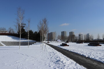 Katowice centrum miasta zimą
