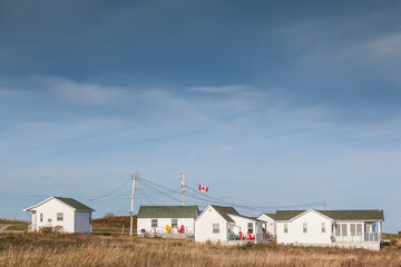 Fototapeta na wymiar Canada, Nova Scotia, Cabot Trail. Ingonish, Cape Breton Highlands National Park, waterfront cottages on The Point.