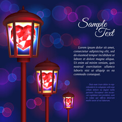 Street Lamps Designed as Glowing Heart.