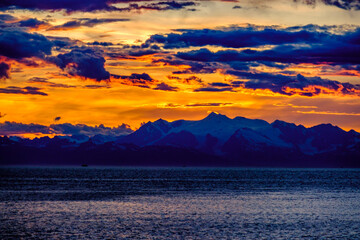 sunset in the mountains