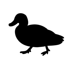 Duck silhouette icon logo in vector isolated on white background