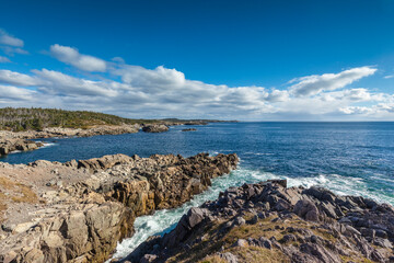 Fototapeta na wymiar Canada, Nova Scotia, Louisbourg. View of the Atlantic Ocean.