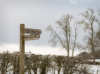 Borders Abbeys Way Footpath Sign, Scotland