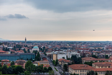 Fototapeta na wymiar Panoramic view of Old Bergamo, ItalyView Of Bergamo Alta, Italy.
