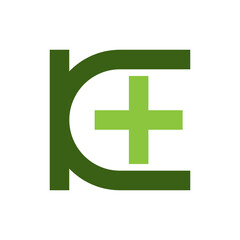 Obraz premium K letter with Plus logo design vector