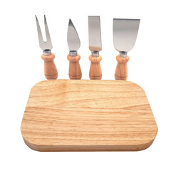 wooden cheese board with set of knives and fork.Charcuterie Platter with 3 Cutlery, 1 Forks, 1 wood board, Wooden Serving Plate for Meats, Crackers, Dip, Fruit, Veggies and cheeses. Wood Tray
