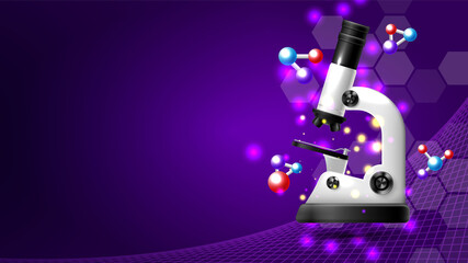 Laboratory background with realistic microscope