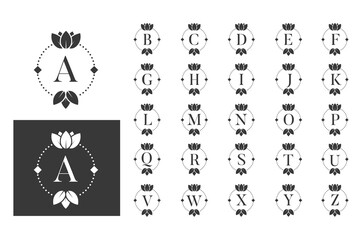 Luxury monogram logo alphabet set
