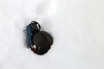 American hand grenade in snow