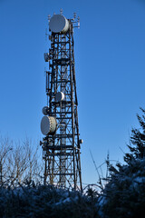 Three Rock TV transmitter antenna viewed from Fairy Castle (Two Rock Mountain), Dublin Mountains,...