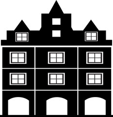 Vector element silhouette single house construction building