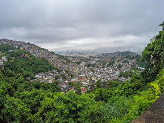 Fototapeta na wymiar city of rio de janeiro seen from the top of the neighborhood of santa tereza.