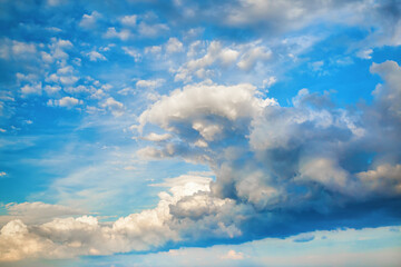 Blue sky with beautiful natural white clouds.
