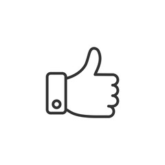 Thumbs up. Linear icon. Line with editable stroke.