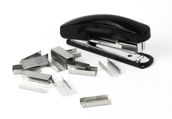Black stapler with staples