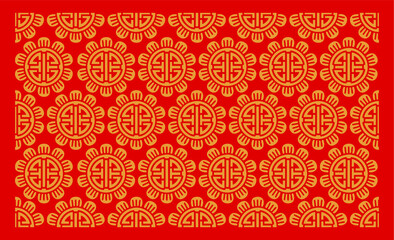 Chinese traditional motif background. Red and gold. Vector illustration of EPS10