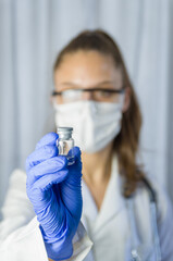 Vaccine in researcher hands