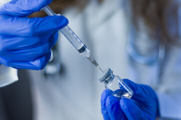 Vaccine in researcher hands
