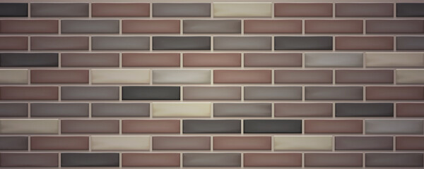 Brick wall. Modern seamless pattern, multicolored brick wall texture. Vector illustration.