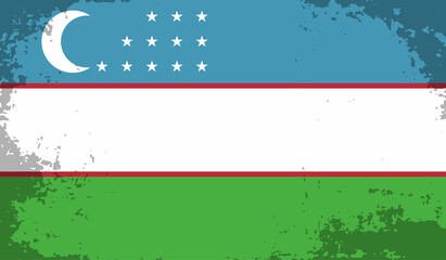 Grunge Uzbekistan flag. Uzbekistan flag with waving grunge texture.