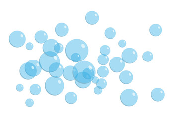 a simple blue transparent air bubbles, vector